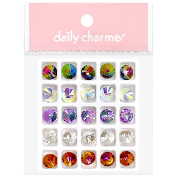 Charme Crystal Rivoli Round Pointed Back Mix Supply