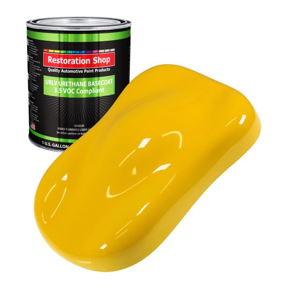 Viper Yellow - LOW VOC Urethane Basecoat Auto Paint - Gallon Paint Color Only - Professional High Gloss Automotive, Car, Truck Refinish Coating Discount